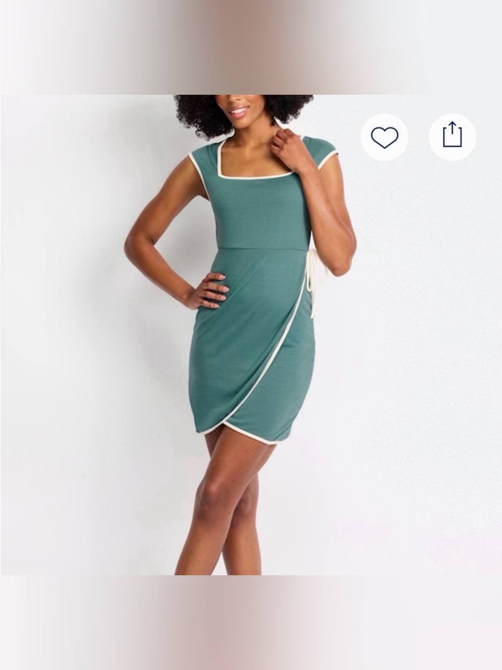 NWT STITCH FIX Sz L Gilli Teal Green Piper Fitted Cap Sleeve Dress